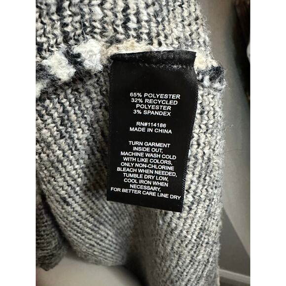 Frye Aztec Cozy Open Cardigan Patch Pockets Recycled Luxe Sz Large READ - Picture 7 of 11